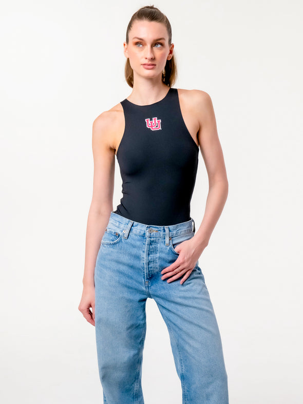 University of Utah - The Blitz Bodysuit - Black / Interlock U