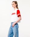 University of Alabama - Women's Cropped Baseball Jersey Crop Top - White