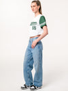 Michigan State University - Women's Cropped Baseball Crop Top - White