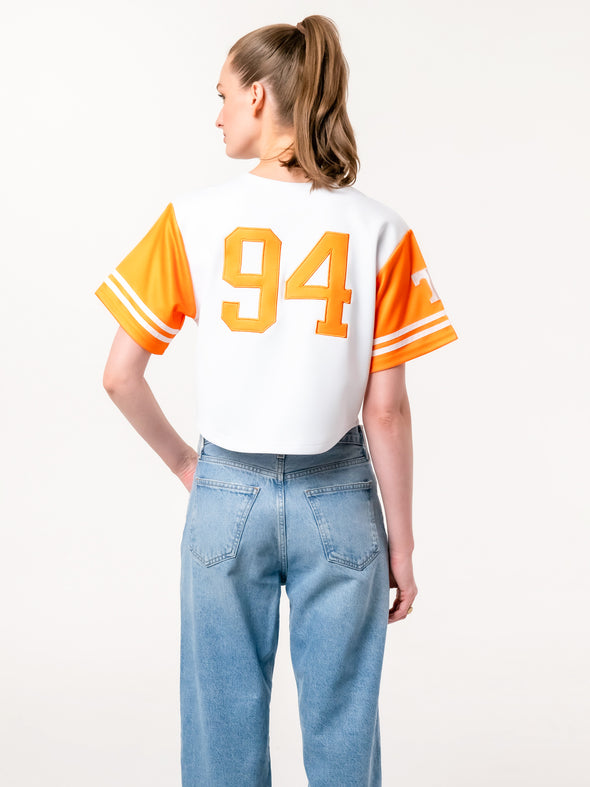 University of Tennessee - Women's Cropped Baseball Crop Top - White