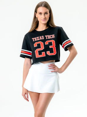 Texas Tech - Cropped Jersey Tee - Black