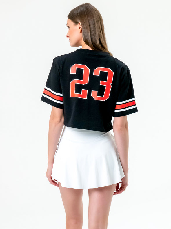 Texas Tech - Cropped Jersey Tee - Black