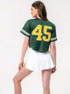 Baylor University - Women's Cropped Baseball Crop Jersey Top - Green