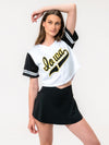 University of Iowa - Women's Cropped Baseball Crop Jersey Top - White