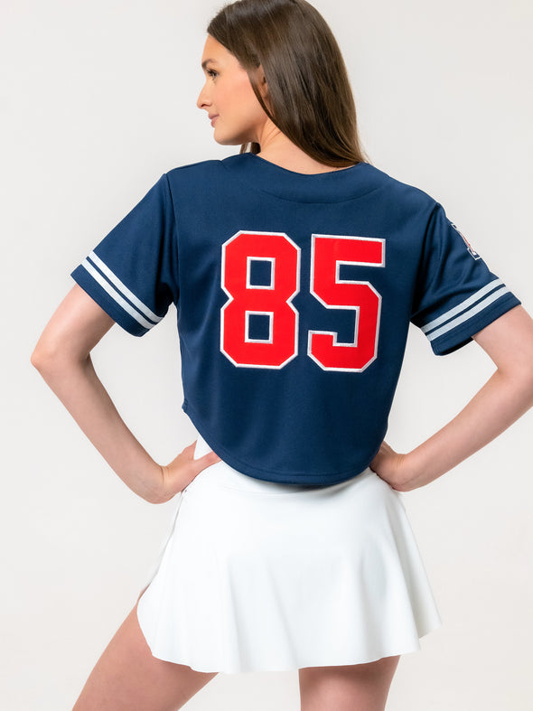 University of Arizona - Women's Cropped Baseball Jersey - Navy