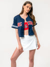 University of Arizona - Women's Cropped Baseball Crop Top - Navy