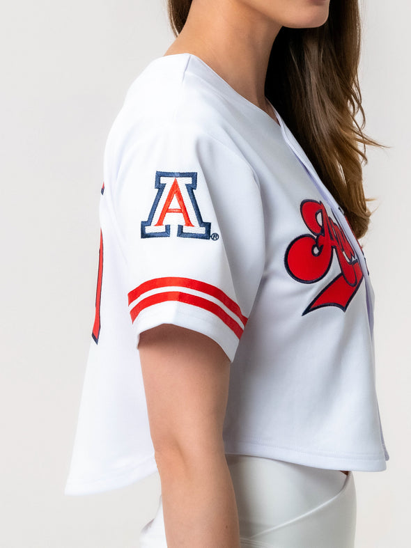 University of Arizona - Women's Cropped Baseball Crop Top - White