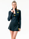 University of Iowa - Campus Rec Cropped Zip-Up Jacket - Black