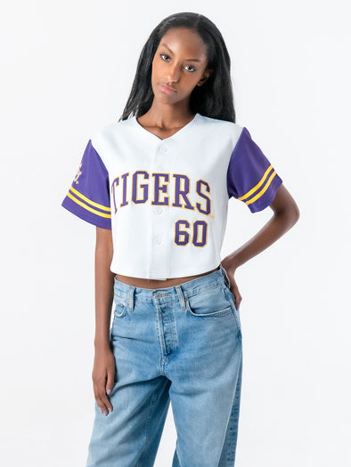 lsu women's dress shirts Tigers Cutter & Buck Easy Care Stretch Oxford Womens Long Sleeve Button Down Shirt leisure styling with tailored eleganceperfectly engineered with innovative work LSU - Vintage Jersey Tee