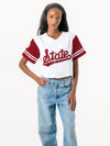Mississippi State - Women's Cropped Baseball Crop Top - White