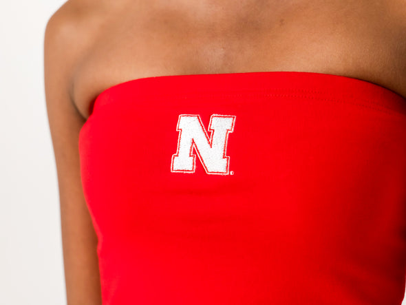 University of Nebraska - The Embroidered Stadium Tube Top - Red