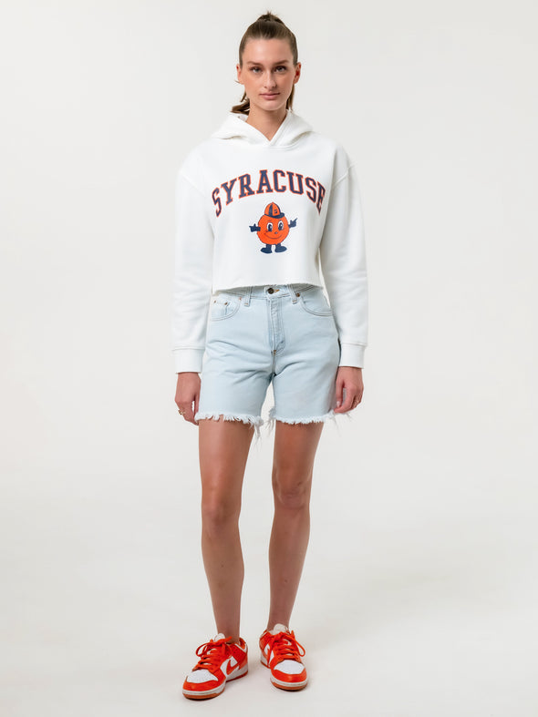 Syracuse University - Campus Rec Cropped Hoodie - White