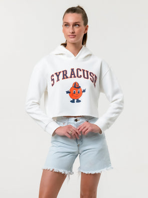 Syracuse University - Campus Rec Cropped Hoodie - White