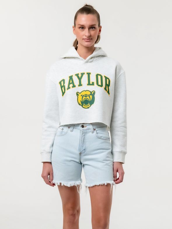 Baylor University - Campus Rec Cropped Hoodie - Ash Grey