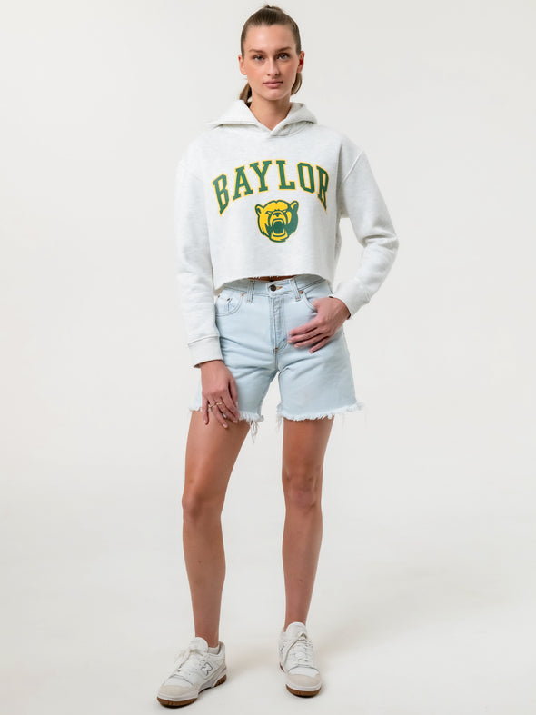 Baylor University - Campus Rec Cropped Hoodie - Ash Grey