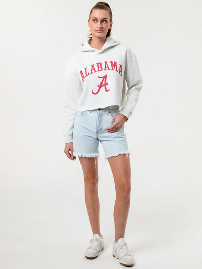 University of Alabama - Campus Rec Cropped Hoodie - Ash Grey
