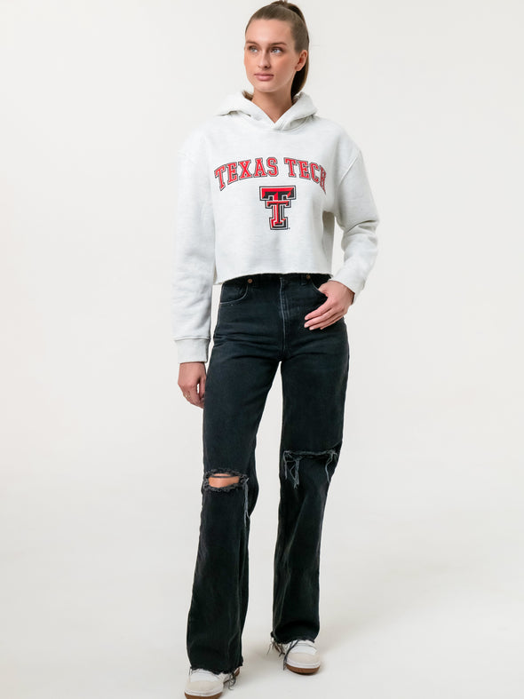 Texas Tech University- Campus Rec Cropped Hoodie - Ash Grey