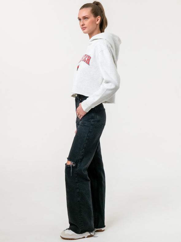 Texas Tech University- Campus Rec Cropped Hoodie - Ash Grey