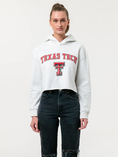 Texas Tech University- Campus Rec Cropped Hoodie - Ash Grey