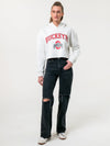 Ohio State University- Campus Rec Cropped Hoodie - Ash Grey