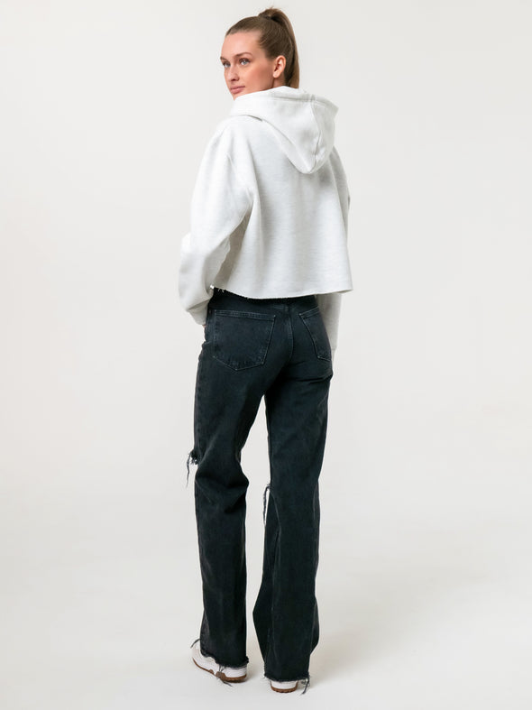 Ohio State University- Campus Rec Cropped Hoodie - Ash Grey