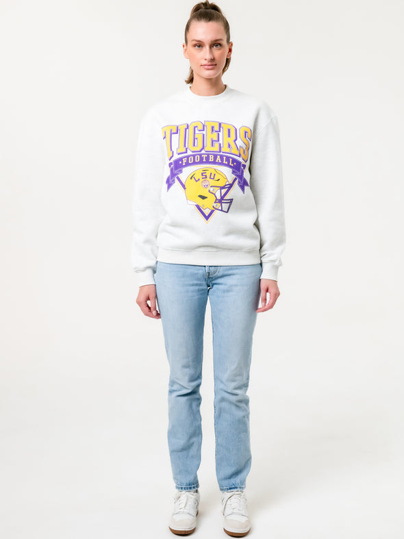 LSU - Vintage Crewneck Sweatshirt - Ash Grey