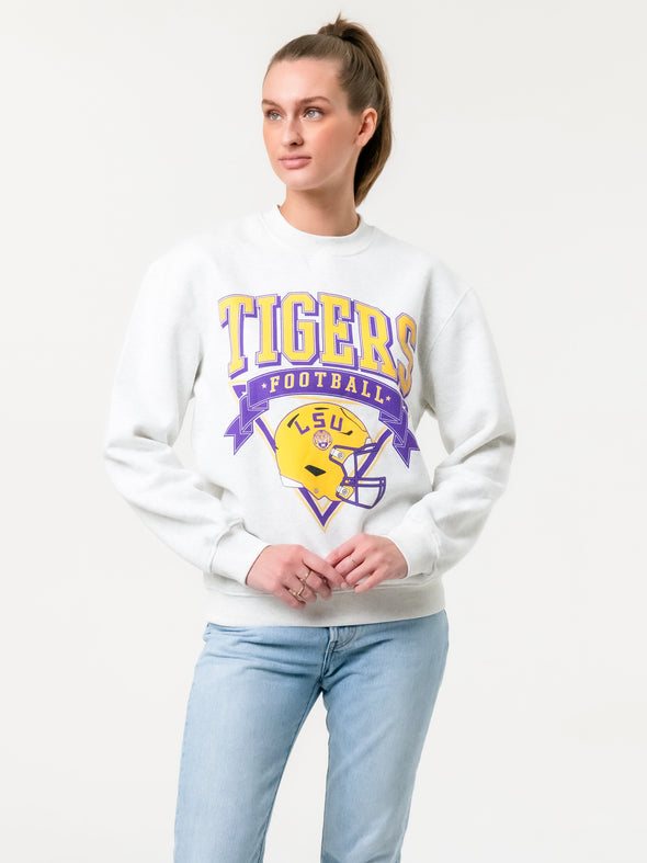 LSU - Vintage Crewneck Sweatshirt - Ash Grey