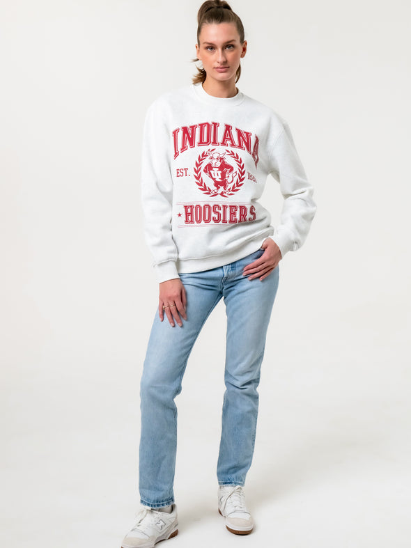 Indiana University - Vintage Crewneck Sweatshirt - Ash Grey