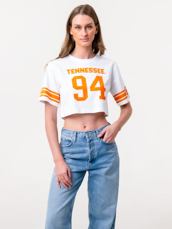 University of Tennessee - Cropped Jersey Tee - White