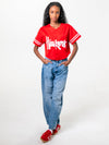 University of Nebraska - Women's Cropped Baseball Jersey Crop Top - Red
