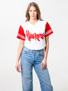 University of Nebraska - Women's Cropped Baseball Jersey Crop Top - White
