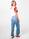University of Nebraska - Women's Cropped Baseball Jersey Crop Top - White