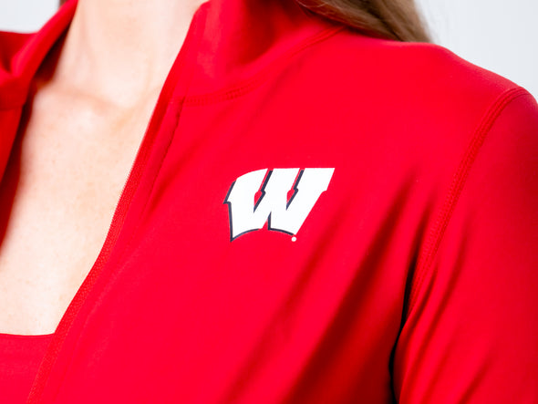 University of Wisconsin - Campus Rec Cropped Zip-Up Jacket - Red