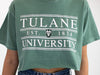 Tulane University Green Wave Coat of Arms Cropped T-Shirt - Light Green