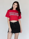 Texas Tech - Retro Stripe Cropped T-Shirt - Red