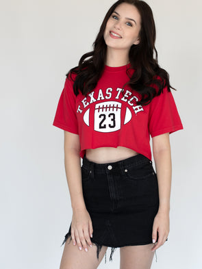 Texas Tech - First Down Cropped T-Shirt - Red