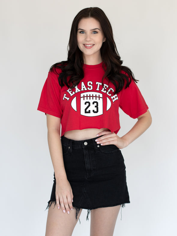 Texas Tech - First Down Cropped T-Shirt - Red