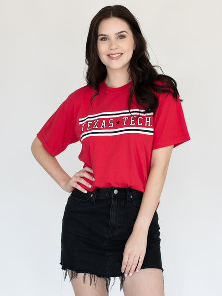 Texas Tech - Retro Stripe T-Shirt - Red