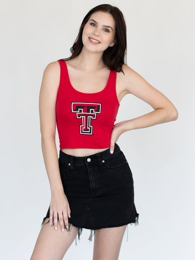 Texas Tech - Double T Cropped Tank - Red