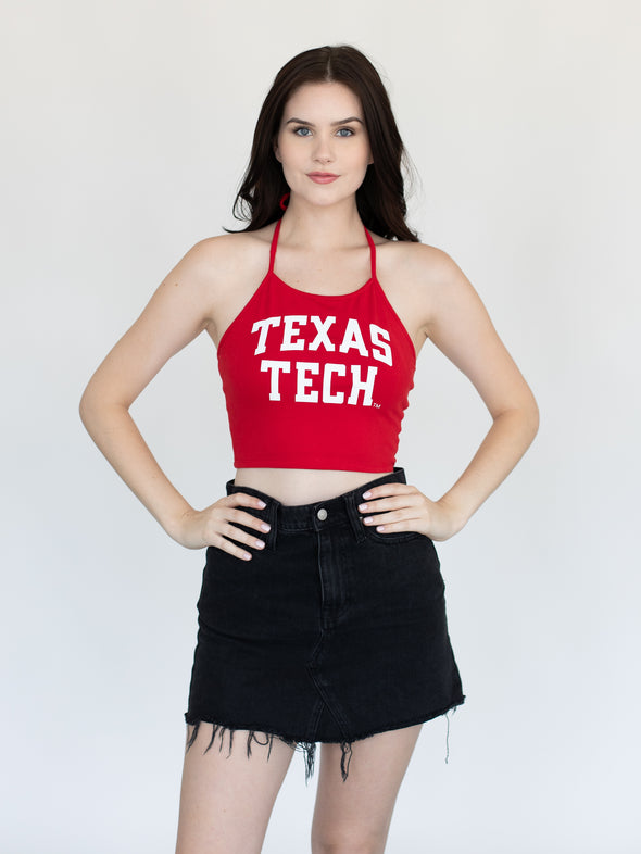 Texas Tech - Cropped Halter Top - Red