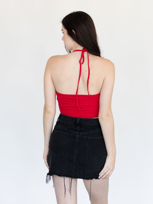 Texas Tech - Cropped Halter Top - Red