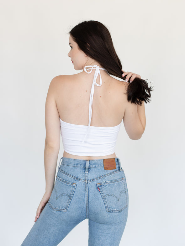 Tulane University - Green Wave Halter Top - White