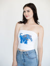 University of Memphis - Cropped Tube Top - White