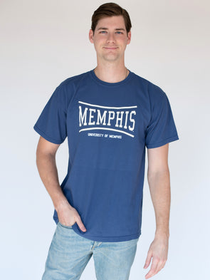University of Memphis - Retro Bend T-shirt - Blue