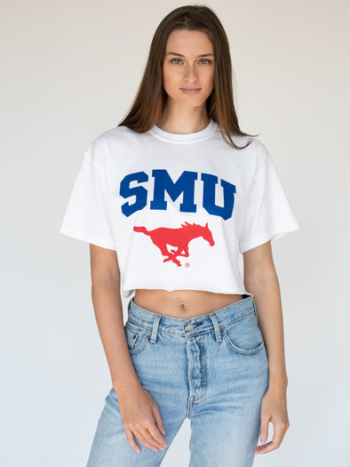 SMU - Classic Cropped T-Shirt - White