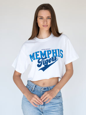 University of Memphis - Retro Cropped T-shirt - White