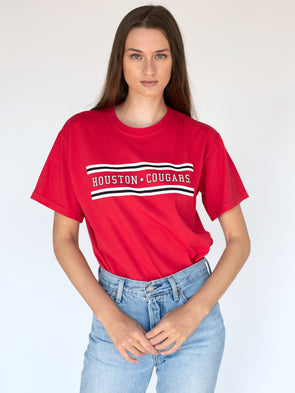 University of Houston - Retro Stripe T-Shirt - Red