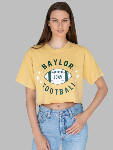 Baylor University - Football Star Cropped T-Shirt - Gold