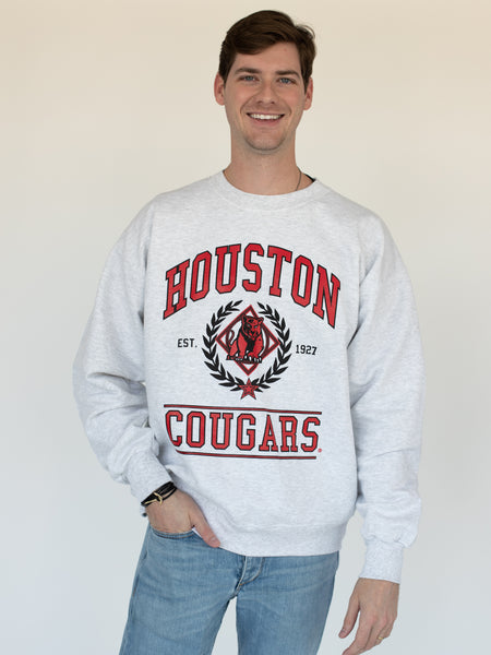 University of Houston - Vintage Crewneck Sweatshirt - Ash Grey