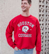 University of Houston - Vintage Football Crewneck Sweatshirt - Red